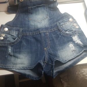 Shorts jean overall